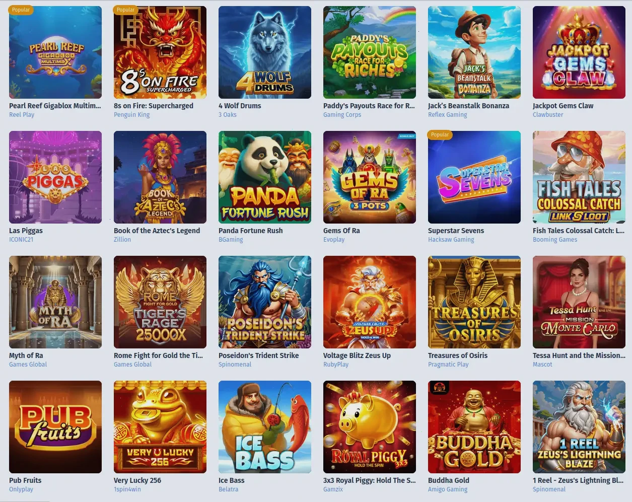 Play2win Online Casino Spielübersicht 2026